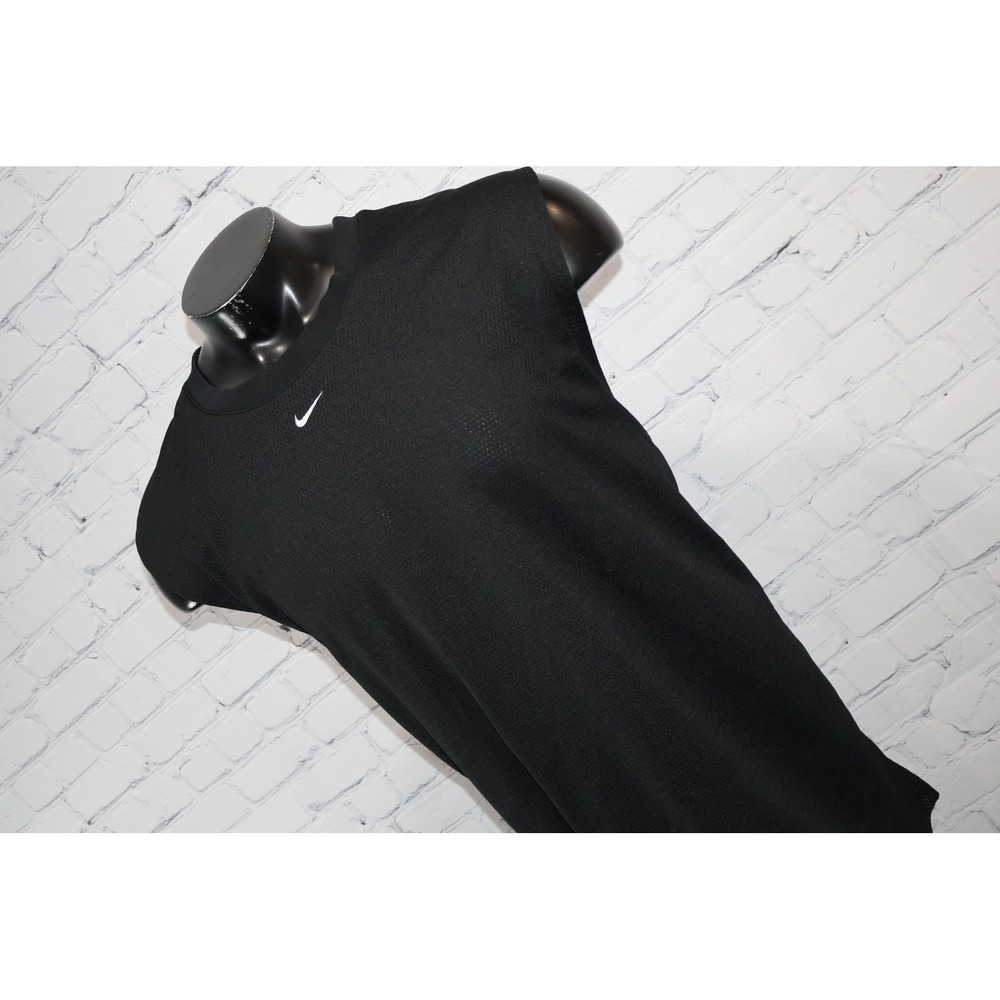 Nike Tanktop Shirt Shirt Mens XXL Black Mesh Center Swoosh Logo Early 2000's